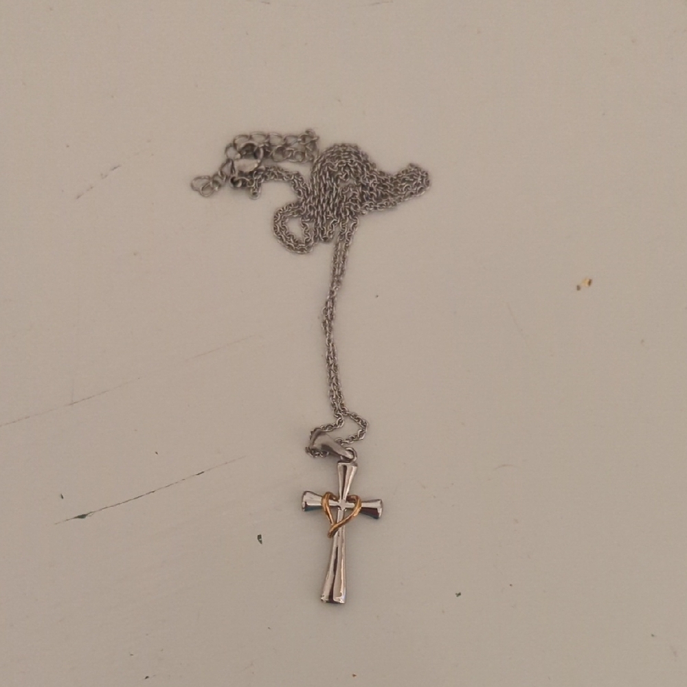 Silver Cross Pendant Necklace